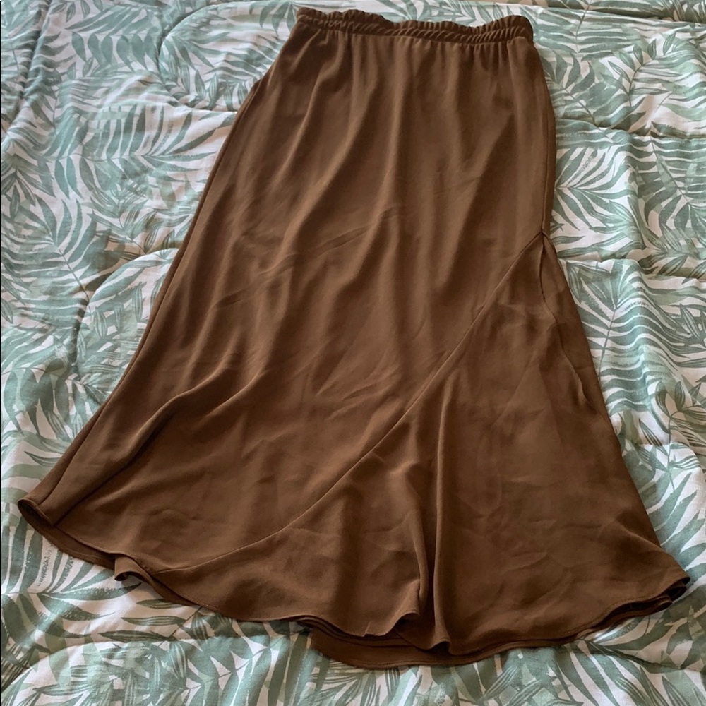 Elegant Brown Midi Skirt
